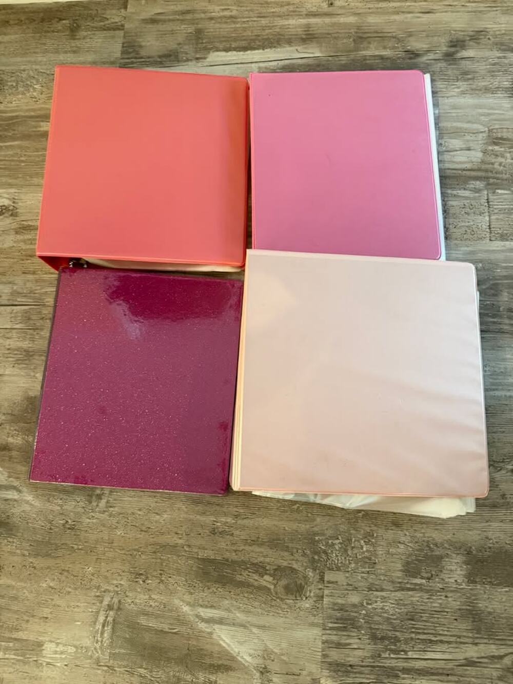 Assorted Binders with plastic sleeves